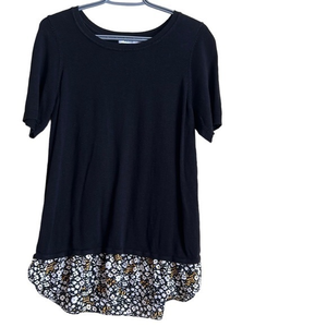 Ricki’s‎ women’s black top with rayon blend floral skirting large